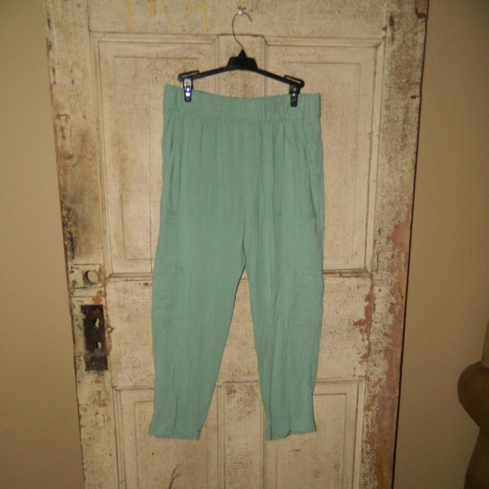 Soft Surroundings Summer Breeze Gauze Pants Crop Linen Blend Size S (U-34)